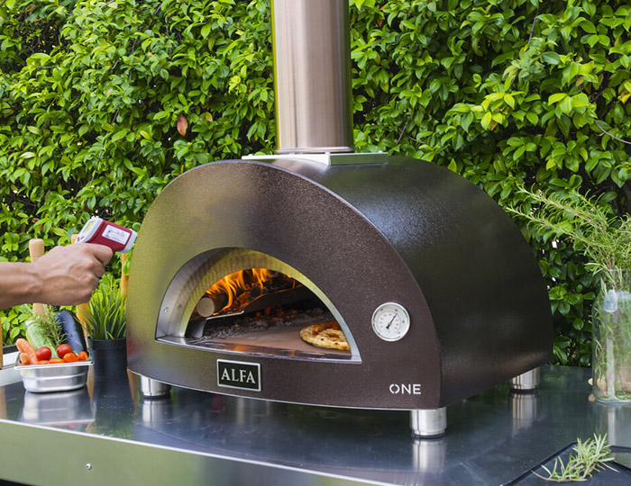 Alfa Пицца печь One с тележкой, дрова