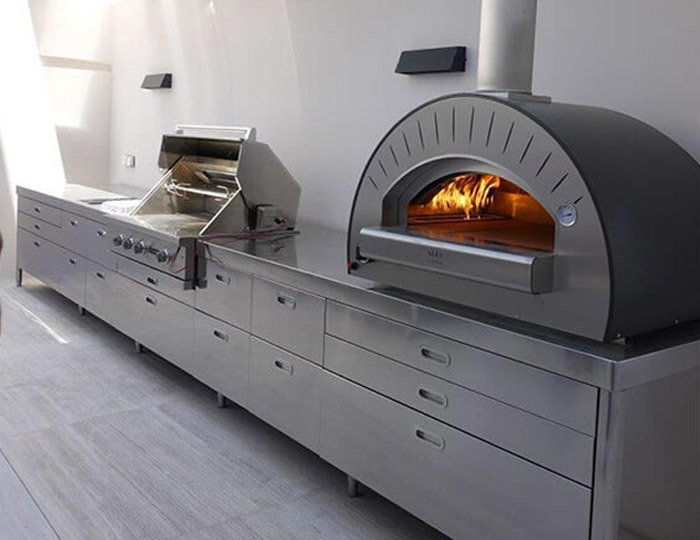 Alfa Пицца печь Dolce Vita Grey, дрова и газ