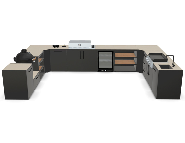 Гриль кухня Brabura Kitchen U Black 1200.6