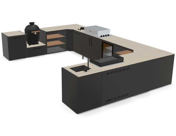 Гриль кухня Brabura Kitchen U Black 1200.6