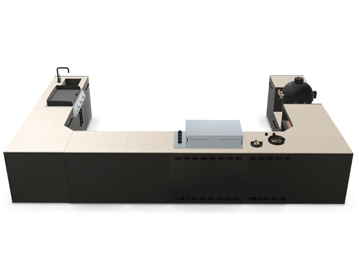 Гриль кухня Brabura Kitchen U Black 1200.6