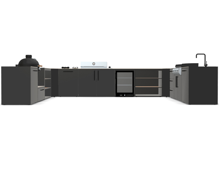 Гриль кухня Brabura Kitchen U Black 1200.6