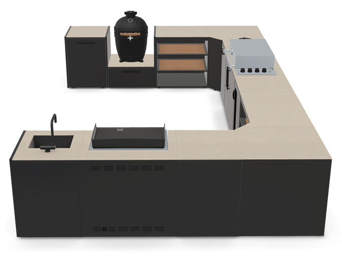 Гриль кухня Brabura Kitchen U Black 1200.6