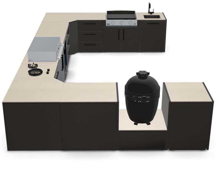 Гриль кухня Brabura Kitchen U Black 1200.6