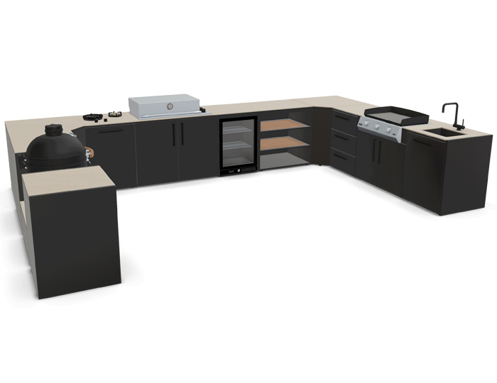 Гриль кухня Brabura Kitchen U Black 1200.6