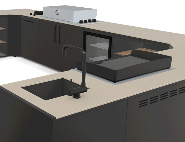 Гриль кухня Brabura Kitchen U Black 1200.6