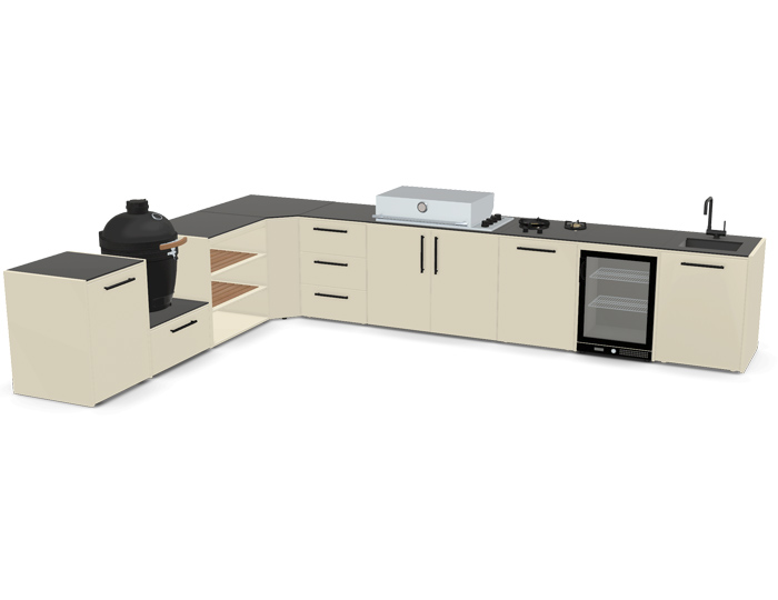 Гриль кухня Brabura Kitchen Corner White 900.5