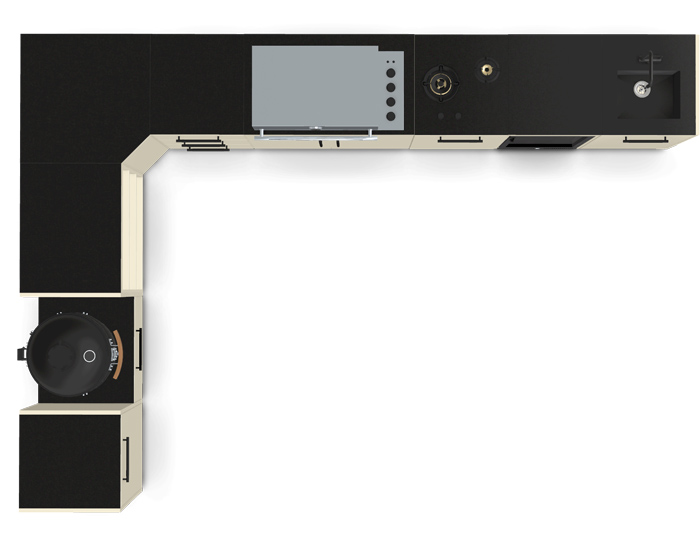 Гриль кухня Brabura Kitchen Corner White 900.5