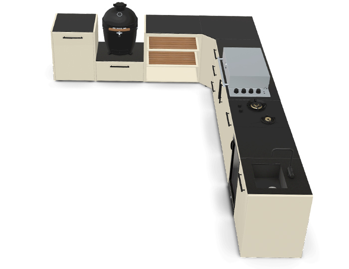 Гриль кухня Brabura Kitchen Corner White 900.5