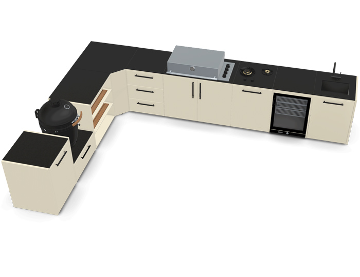 Гриль кухня Brabura Kitchen Corner White 900.5