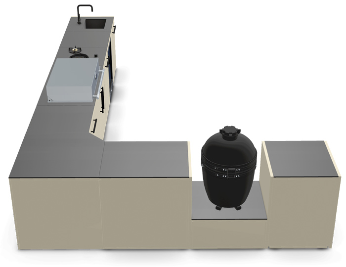 Гриль кухня Brabura Kitchen Corner White 900.5