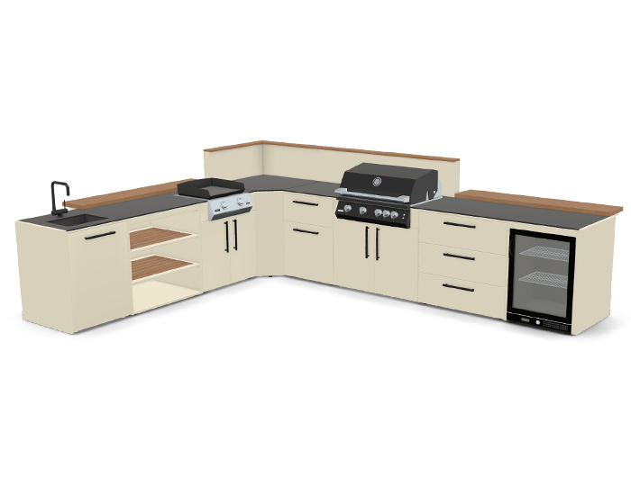 Гриль кухня Brabura Kitchen Corner White 800.4