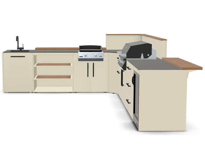 Гриль кухня Brabura Kitchen Corner White 800.4