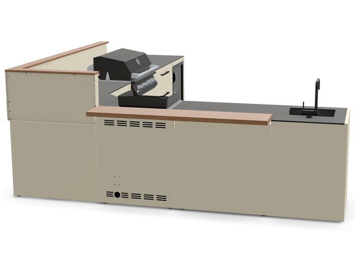 Гриль кухня Brabura Kitchen Corner White 800.4