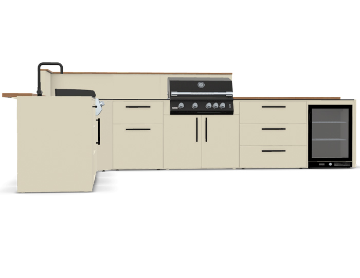 Гриль кухня Brabura Kitchen Corner White 800.4