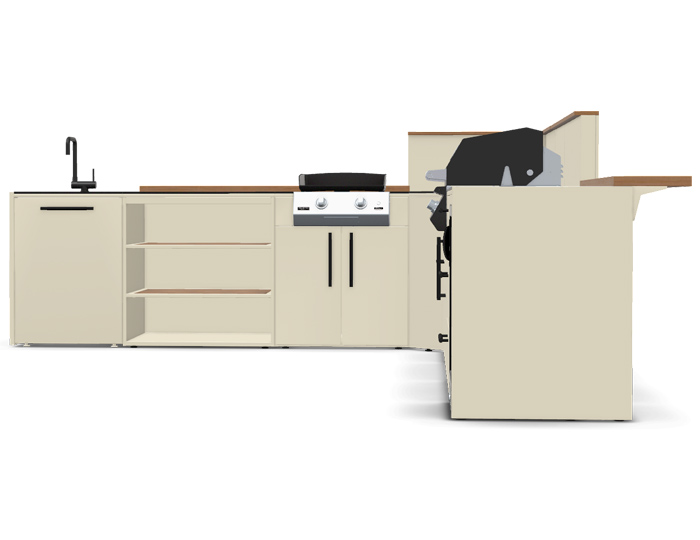 Гриль кухня Brabura Kitchen Corner White 800.4