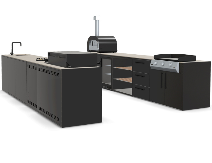 Гриль кухня Brabura Kitchen Double Black 1000.6