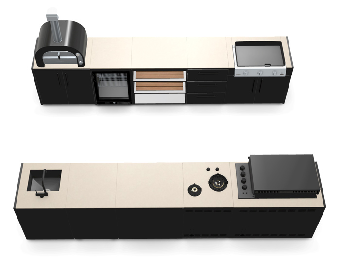 Гриль кухня Brabura Kitchen Double Black 1000.6