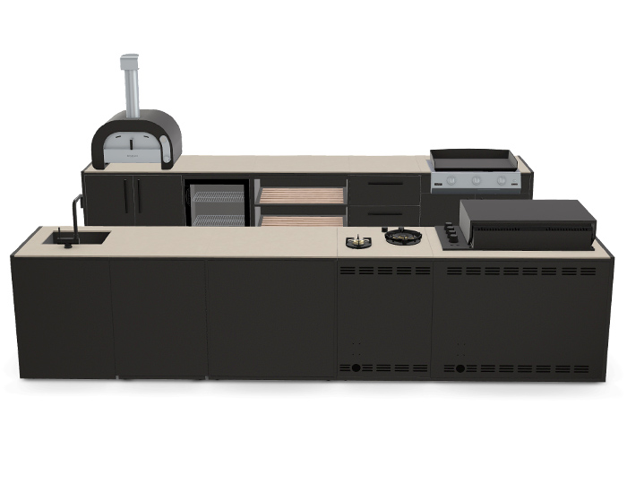 Гриль кухня Brabura Kitchen Double Black 1000.6