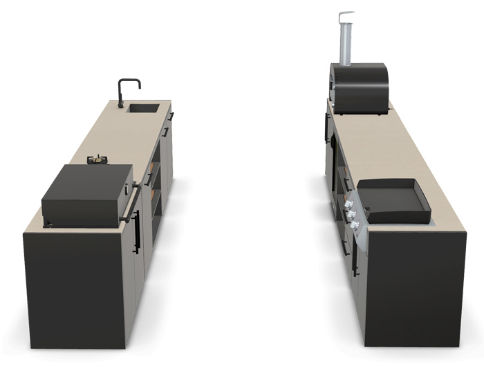 Гриль кухня Brabura Kitchen Double Black 1000.6