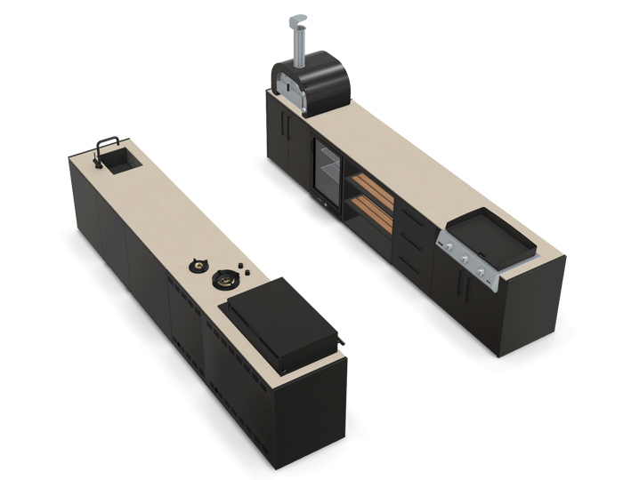 Гриль кухня Brabura Kitchen Double Black 1000.6