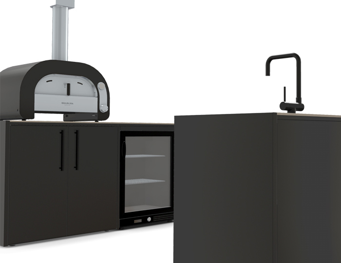 Гриль кухня Brabura Kitchen Double Black 1000.6