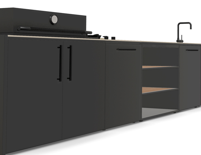 Гриль кухня Brabura Kitchen Double Black 1000.6