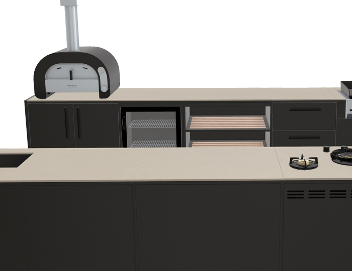 Гриль кухня Brabura Kitchen Double Black 1000.6