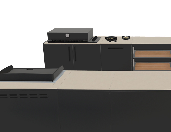 Гриль кухня Brabura Kitchen Double Black 1000.6