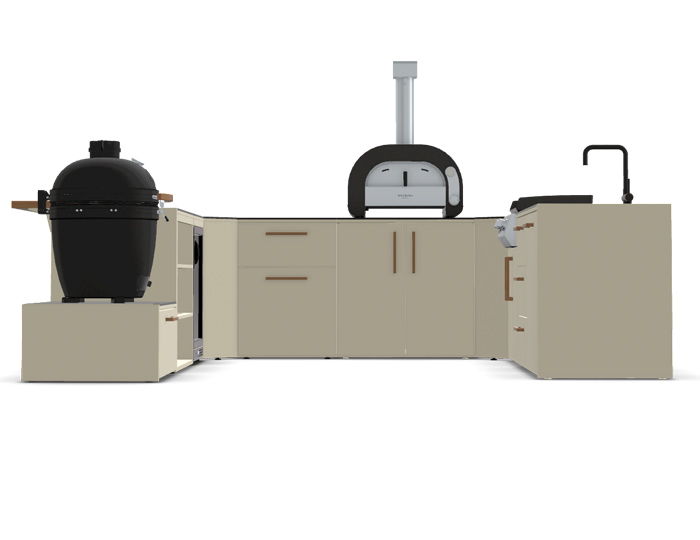 Гриль кухня Brabura Kitchen U White 1000.5