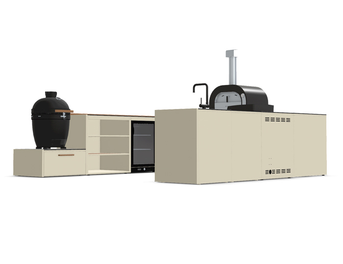 Гриль кухня Brabura Kitchen U White 1000.5