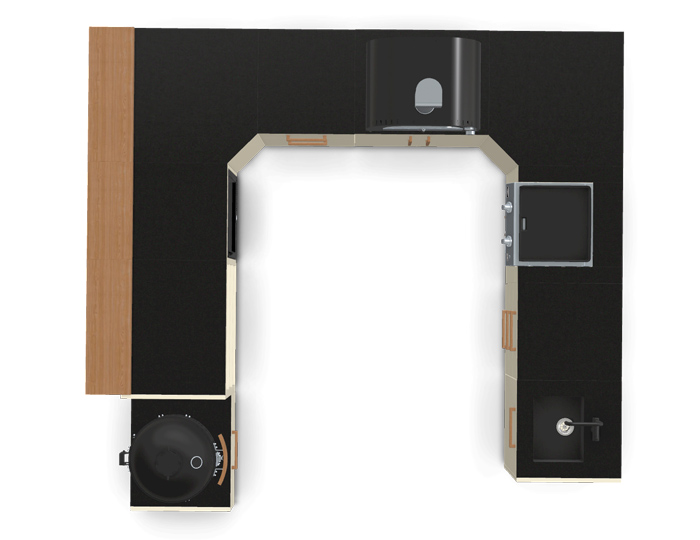 Гриль кухня Brabura Kitchen U White 1000.5